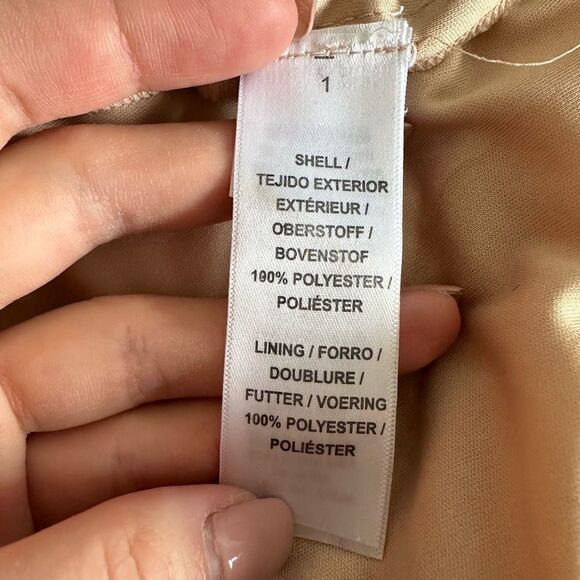 ADRIANNA PAPELL Rose Gold Sequin Dress sequins mini size 4 s off shoulder - Picture 7 of 8